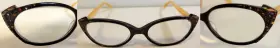 C38-a92 Frances Klein Diademe Cat Eye France Handmade Eyeglass Frames Swarovski Crystals