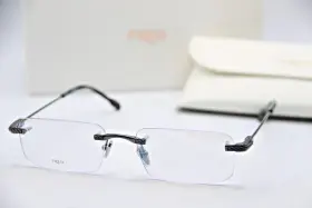 Fg50012u Fred 006 Eyeglass Gunmetal Rimless Frame Clear Demo Lens New Authentic