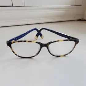 Col.0744 Furla Vfu169k Brown Tortoise Cat Eye Frame Glasses With Blue Temples 140