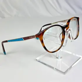 Furla Vfu170k Col.06s8 Eyeglasses Frames Mod. Vfu182k Col. 09aj Round Tortoise Teal 49-19-140
