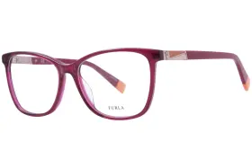 Vfu190 Furla 01bv Eyeglasses Womens Shiny Transparent Cyclamen Full Rim 54mm