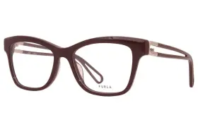 Vfu438 Furla 09hb Eyeglasses Womens Burgundy Full Rim Optical Frame 53mm