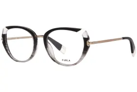 Vfu500 Furla 06y3 Eyeglasses Womens Grey Full Rim Cat Eye 51mm