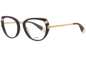 Vfu500v Furla 0700 Eyeglasses Womens Black Full Rim Cat-eye Optical Frame 51mm