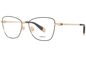 Vfu588 Furla 0301 Eyeglasses Womens Black Full Rim Square Shape 53mm