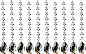 Fushing 702411837076 10pcs 1ft Teardrop Crystal Strands Hanging Beads 38mm Clear