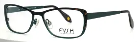 53-17-140 Fysh 3506 350 Teal Womens Rectangle Full Rim Eyeglasses B 34