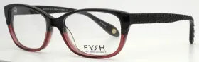 53-16-140 Fysh 3517 221 Grey Rose Womens Rectangle Full Rim Eyeglasses B 37