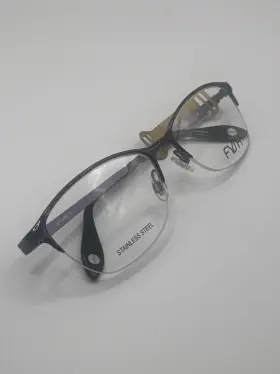 3691-m204 Fysh Eyeglasses Frames 3691 M207 Polished Purple Cat Eye Half Rim 56 18-135