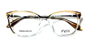 F361184615138 Fysh 3611 846 Clear Cat Eye Women Full Rim Authentic Eyeglasses Frames 53-15-138