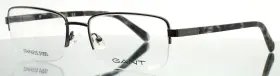 55-18-145 Gant Ga3220 008 Shiny Gunmetal Mens Rectangle Half Rim Eyeglasses B 35