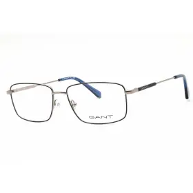 Gant Ga3271 Unisex Eyeglasses Rectangular Blue/light Ruthenium Metal Frame 092