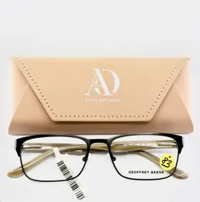 53-17-140 Geoffrey Beene G433 New Gun Brown Rectangle Full Rim Eyeglasses B 34