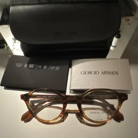 Ar7204-u Giorgio Armani 49 21 Brown Round Full Rim Acetate Eyeglasses Designer With Case