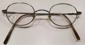 Ga-521 Giorgio Armani Eyeglasses Frames Only Gunmetal Round Metal Full Rim 145 Mm Ga521