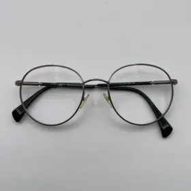 Ga792 Giorgio Armani Eyeglasses Unisex Gunmetal Round Metal Full Rim 145 Mm