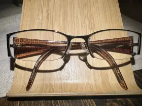 0530 Givenchy Prescription Eyeglasses Gold Front Frame And Brown Temple Made Italy