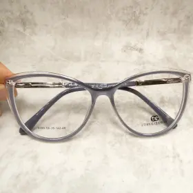 56-16-142 Glamour 0399 Eternal Purple Gray Clear Eyeglasses Frames - New