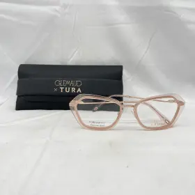 Vgo021 Glemaudxtura 764724856328 Glemaud X Tura Womens Irregular Butterfly Demo Lens Eyeglasses Pink