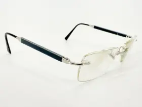 17-130 Gold & Wood N05.16 And Eyeglasses Frames Grey 53 Silver Paris L437