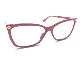 0025o Gucci Gg 004 Red Rectangle Eyeglasses Frames 56-14 140 Italy Designer