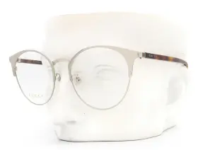 52-19-150 Gucci 0298ok Gg 003 Eyeglasses Glasses Polished Silver And Brown Havana 52-19-150 Gucci 0298ok Gg 003 Eyeglasses Glasses Polished Silver And Brown Havana
