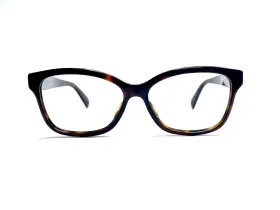 0798o Gucci Brown Tortoise Cat Eye Glasses Gold Logo Temples Italy Gg 53 15 140