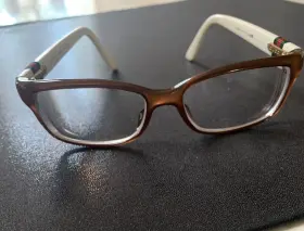 3647 Gucci Womens Eyeglasses Gg 0ys Brown/white Square Frame Italy 53 15 135