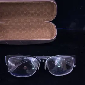 9686 Gucci 762753124258 Titanium Gg 9686/j Hay Rectangular Ruthenium Unisex Optical Glasses New