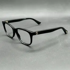 8645-010725-89.95 Gucci Gg0166o 001 Eyeglasses Frame Black Italy 52-17-140 Used