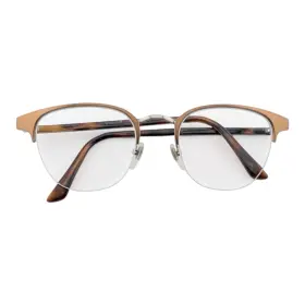 49-21-140 Gucci Gg0020o Eyeglasses Frames 003 Brown Tortoise Round Half Rim