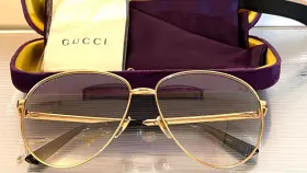 Gucci Gg0138s 003 Eyeglasses Gold Frames Clear Lens 61-14 Nwt#281