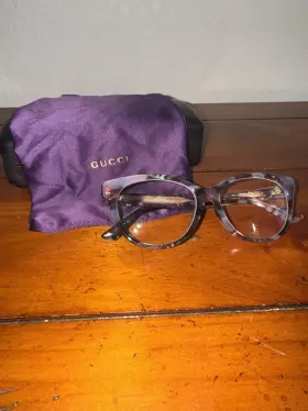 Gg0211oa-003 Gucci Gg0211oa Eyeglasses Havana Frames Clear Lens Nwt #w257