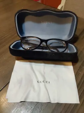 Gg0329o Gucci 004 Black Round Womens 53 Mm Eyeglasses Pre-owned Prescribed