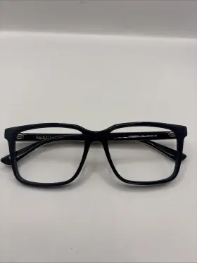 55-16-145 Gucci Gg0385oa Eyeglass Frames Black Gold Authentic