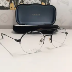 Gg0682o Gucci Authentic 001 Eyeglasses Black Semi Rimless Round Frame Men Glasse