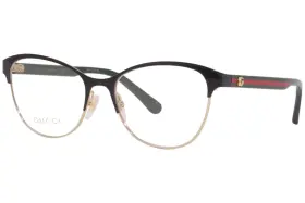 Gg0718o Gucci 004 Eyeglasses Womens Black/green Full Rim Cat Eye 53mm