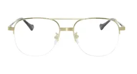 Gg0745o Gucci New 001 54mm Gold Half-rim Aviator Eyeglasses Frames Italy