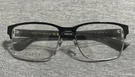 Gg0750 Gucci Men S Black And Silver Metal Eyeglass Frame Size 60