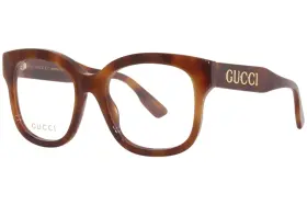 Gg1155o Gucci 002 Eyeglasses Frame Womens Havana Full Rim Cat Eye 51mm