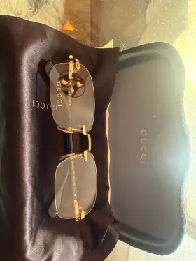 Gg1221o Gucci 001 Mens Rimless Eyeglasses - Gold/black