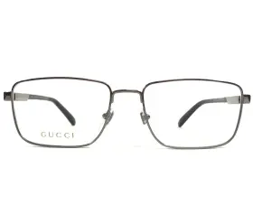 55-17-145 Gucci Gg1291o Eyeglasses Frames 001 Black Silver Rectangle Wire Rim