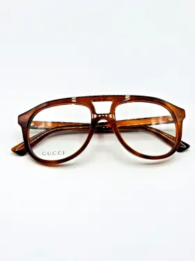 Gg1320o-002 Gucci Eyeglasses Frames Brown Aviator Double Bridge 54-19-145 New