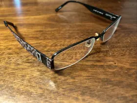 52-18-135 Guess 1584st Eyeglass Half Rim Frames Only Gu /blk /52-18-135 Jeweled