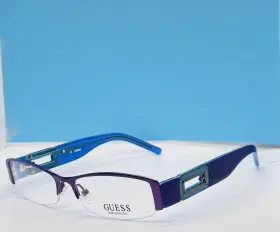 54-16-130 Guess Gu1642 Purple Teal Croc Print Logo Wrap Eyeglasses Frames