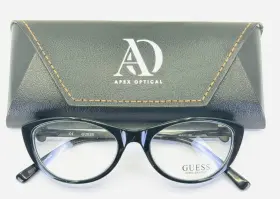 50-17-135 Guess Gu2257 New Blk Black Womens Cat Eye Full Rim Eyeglasses B 34