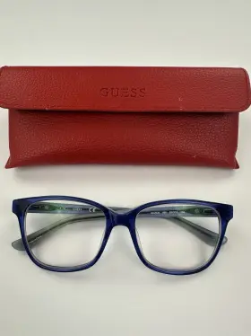 52-15-135 Guess Gu2506 Eyeglass Frames Only Blue Cheetah Print