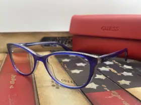 Gu2589 Guess Eyeglasses Gu2589/v 092 Blue 52mm Frame Option To Add Rx