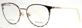 50-18-140 Guess Gu2913 033 Rose Gold Cheetah Womens Round Petite Eyeglasses B 44