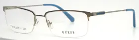 56-18-145 Guess Gu50005 011 Silver Mens Rectangle Half Rim Eyeglasses B 33